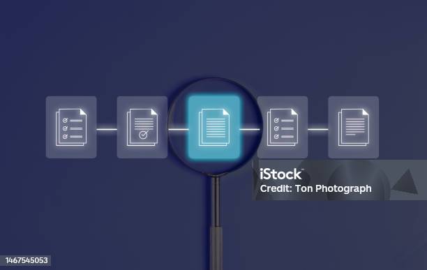Business Document Icon Webinar Document Stock Photo - Download Image Now - Document, Research, Internet