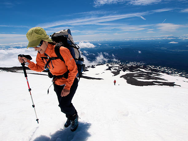 Female Mountain Climber stock photo