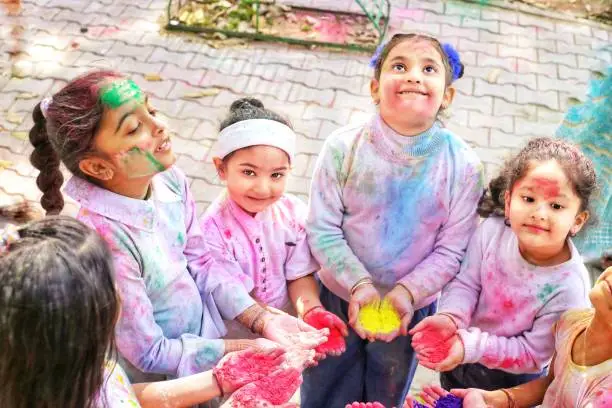 Photo of India- The festival of colour Holi & Kids Playing Holi