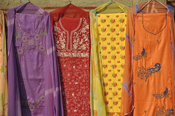 istock Colourful ladies dress material 146755128