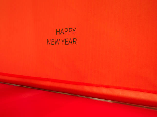 Happy New Year on Red Background