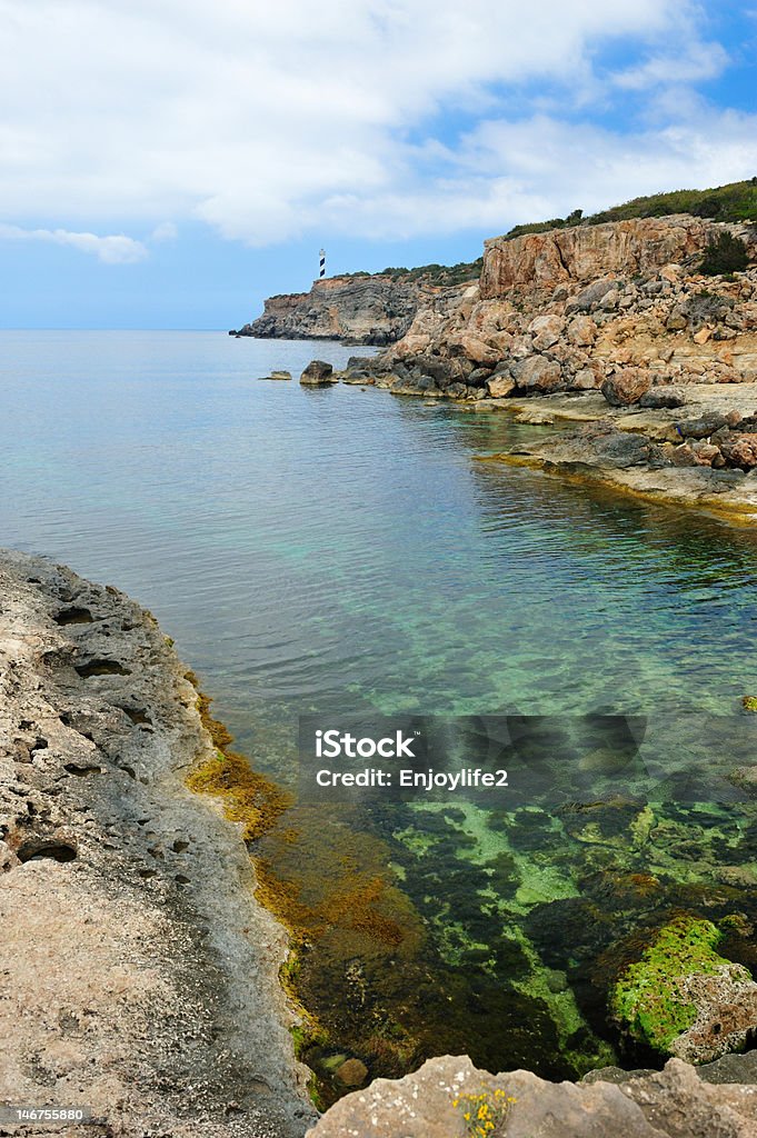 Portinatx,  Ibiza Spain Beautiful small bay and lighthouse in Portinatx,  Ibiza Spain Balearic Islands Stock Photo