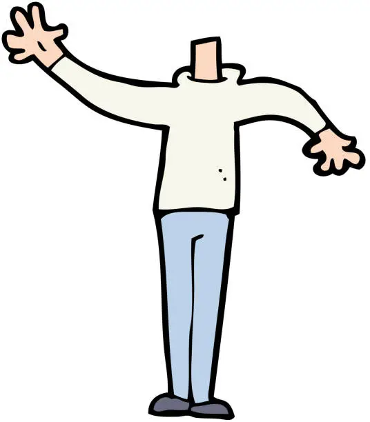Vector illustration of cartoon male gesturing body (mix and match cartoons or add own photo)