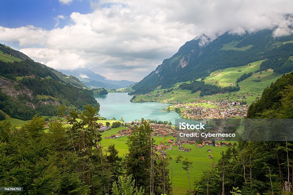 Canton von Freiburg in der Schweiz - Lizenzfrei Ansicht aus erhöhter Perspektive Stock-Foto