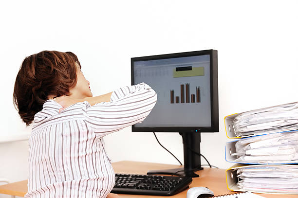istock Businesswoman with aching neck 146757008