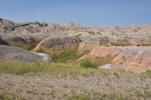 Overlooking buttes and pinnacles in Badlands National Park