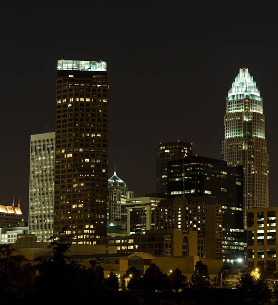 istock Charlotte, NC skyline at night 146757149