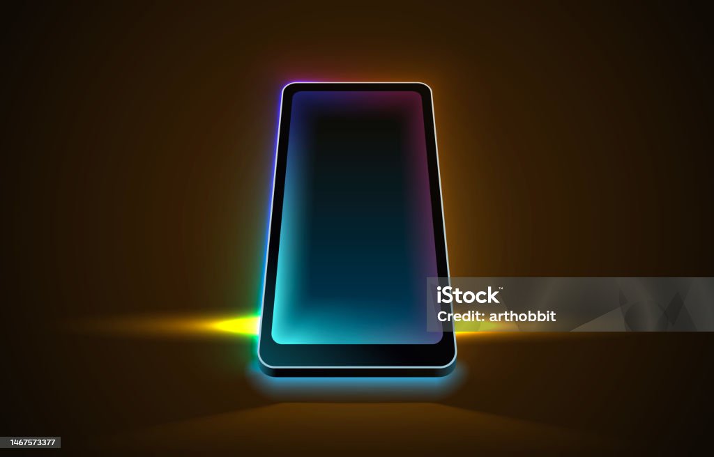 Mobile Display Vector Smartphone Mobile Screen Technology Mobile Display Light Vector Stock ...