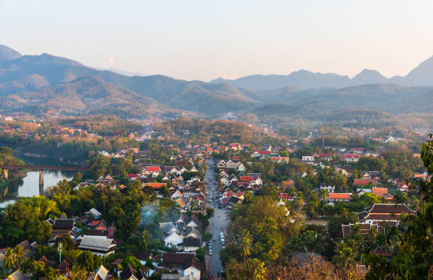 istock Luang Prabang city view from Phou Si mountain viewpoint. 1467575056