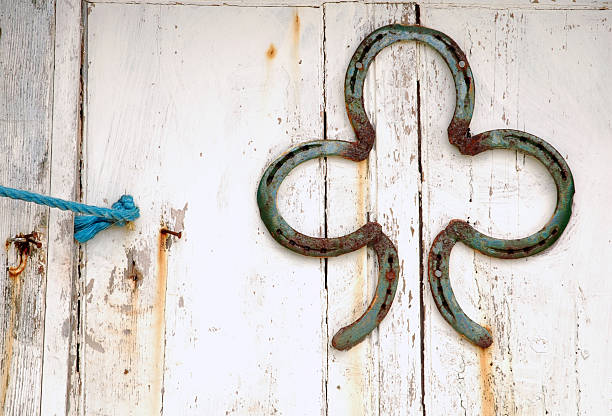 istock Shamrock out of horseshoes 146757712