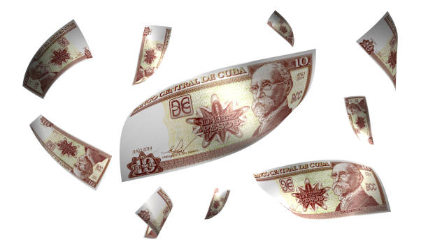 istock 3D Render Set of Flying Cuba 10 Pesos Money Banknote 1467577553