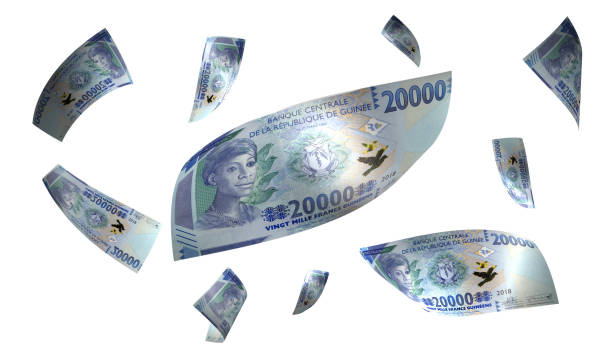 istock 3D Render Set of Flying Guinea 20000 Francs Money Banknote 1467577702