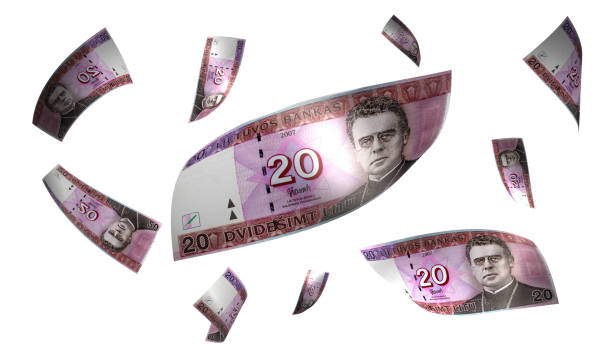 istock 3D Render Set of Flying Lithuania 20 Litu Money Banknote 1467577857