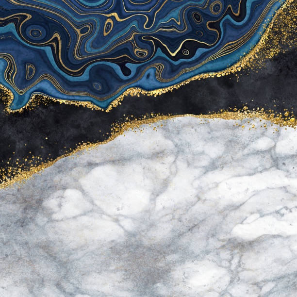 istock abstract background of decorative marbling, artificial stone texture, blue agate white marble and gold glitter foil, marbled surface wallpaper 1467579845