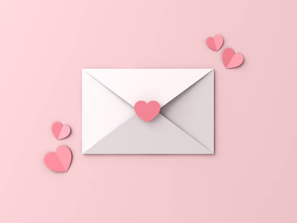 istock Creative idea love letter concepts white envelope with pink sticker heart isolated on light pink pastel color background minimal conceptual 3D rendering 1467582568