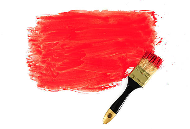 Brush und rote Farbe – Foto