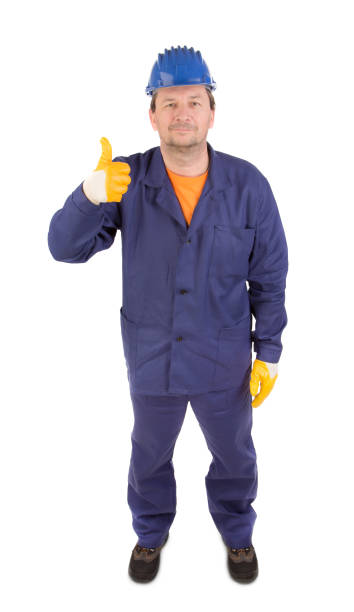 istock A worker in a great mood gives a thumbs up. 1467585036