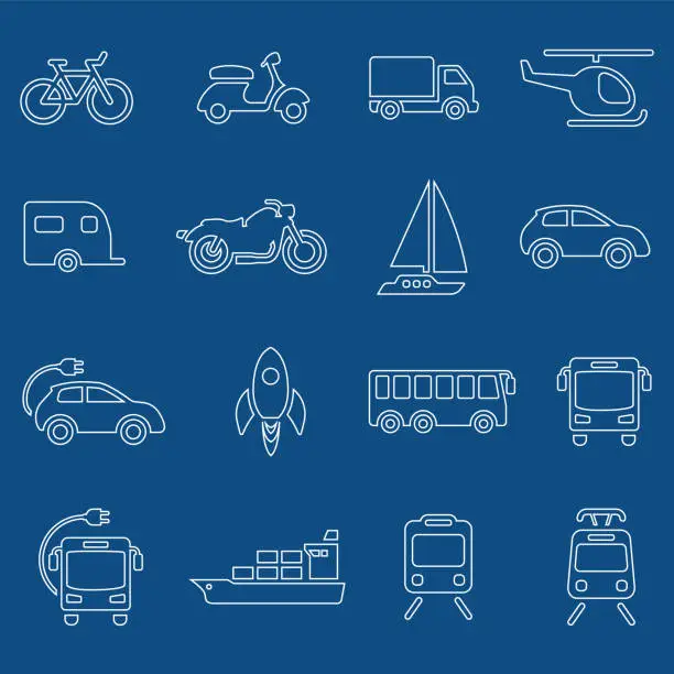 Vector illustration of Vehicle icons