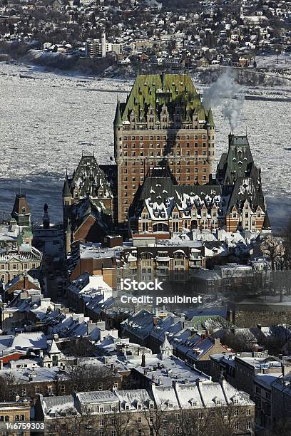 Schloss Frontenac Stockfoto und mehr Bilder von Hotel Chateau Frontenac - Hotel Chateau Frontenac, Schnee, Winter