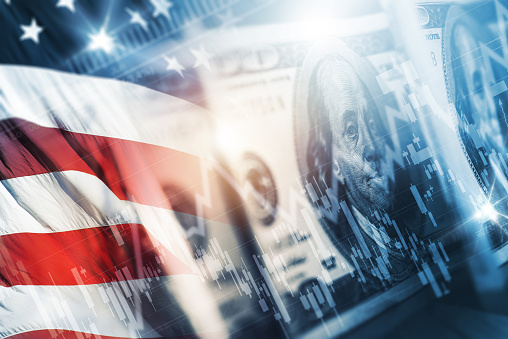American Dollar Index Concept Background
