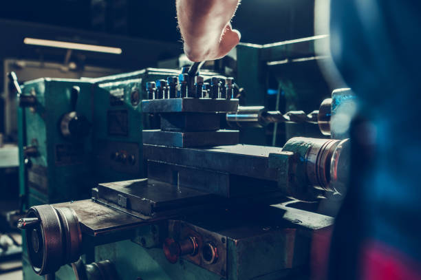istock Lathe Machine Operated by Professional Machinist 1467597258