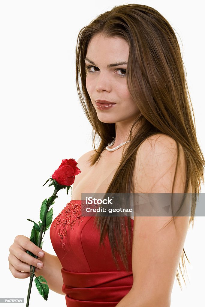 Donna con una rosa - Foto stock royalty-free di 18-19 anni