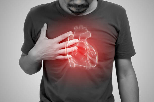 istock Arrhythmia of asian man on a gray background. 1467600041