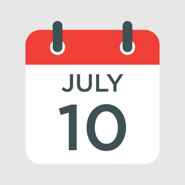 calendar - July 10 icon illustration isolated vector sign symbol calendar - July 10 icon illustration isolated vector sign symbol april 10 stock illustrations