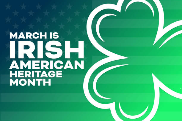 3月はアイルランド系アメリカ人の遺産月間です。ベクターイラスト。休日のポスター。 - irish tradition点のイラスト素材／クリップアート素材／マンガ素材／アイコン素材