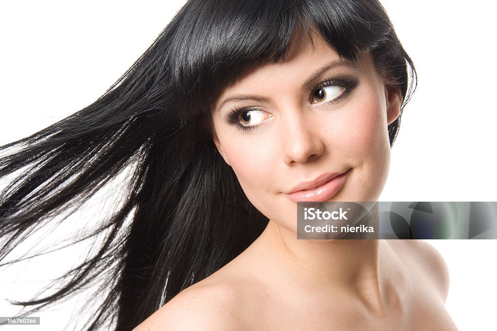 Gorgeous young brunette Close-up portrait ofa gorgeous young brunette woman Adult Stock Photo