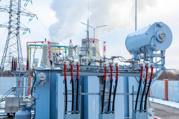 istock Electrical transformer, equipment for stepping up or stepping down voltage 1467602745
