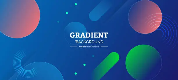 Vector illustration of Abstract multicoloured gradient fluid vector background design wallpaper template with geometric shape, dynamic color, waves, and blend. Futuristic modern backdrop design for business, presentation, ads, banner