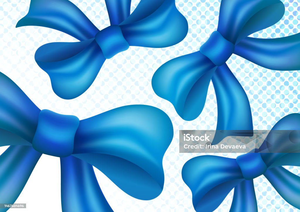 Bows Background Rectangle Festive Background From Realistic Bows Vector Stock Illustration ...