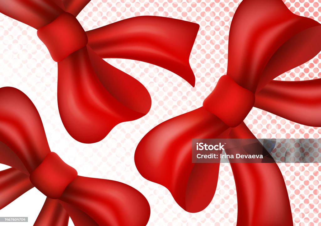 Bows Background Rectangle Festive Background From Realistic Bows Vector Stock Illustration ...