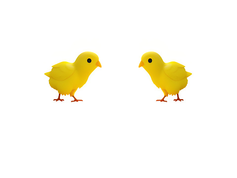 AI image of 2 hand drawn yellow chicks