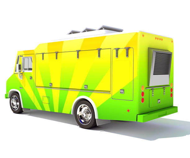istock Food Truck 3D rendering on white background 1467614978