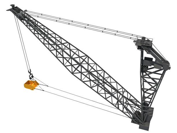 istock Dragline Excavator Bucket heavy construction machinery 3D rendering on white background 1467615305