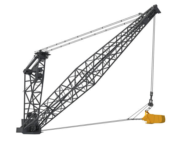 istock Dragline Excavator Bucket heavy construction machinery 3D rendering on white background 1467615321