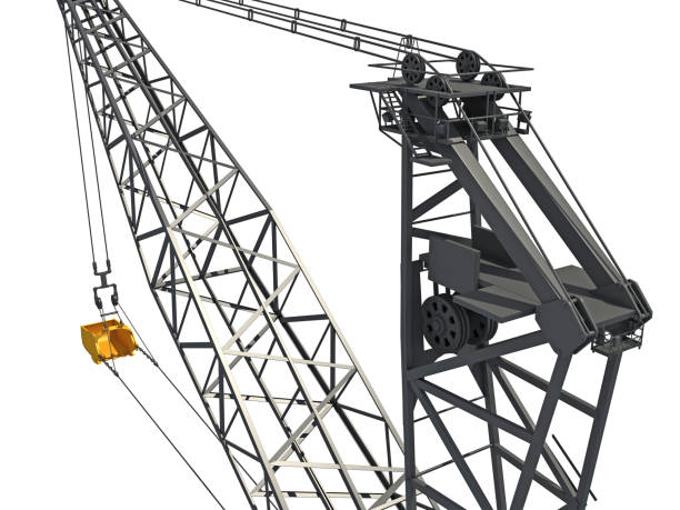 istock Dragline Excavator Bucket heavy construction machinery 3D rendering on white background 1467615323