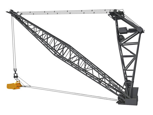 istock Dragline Excavator Bucket heavy construction machinery 3D rendering on white background 1467615328