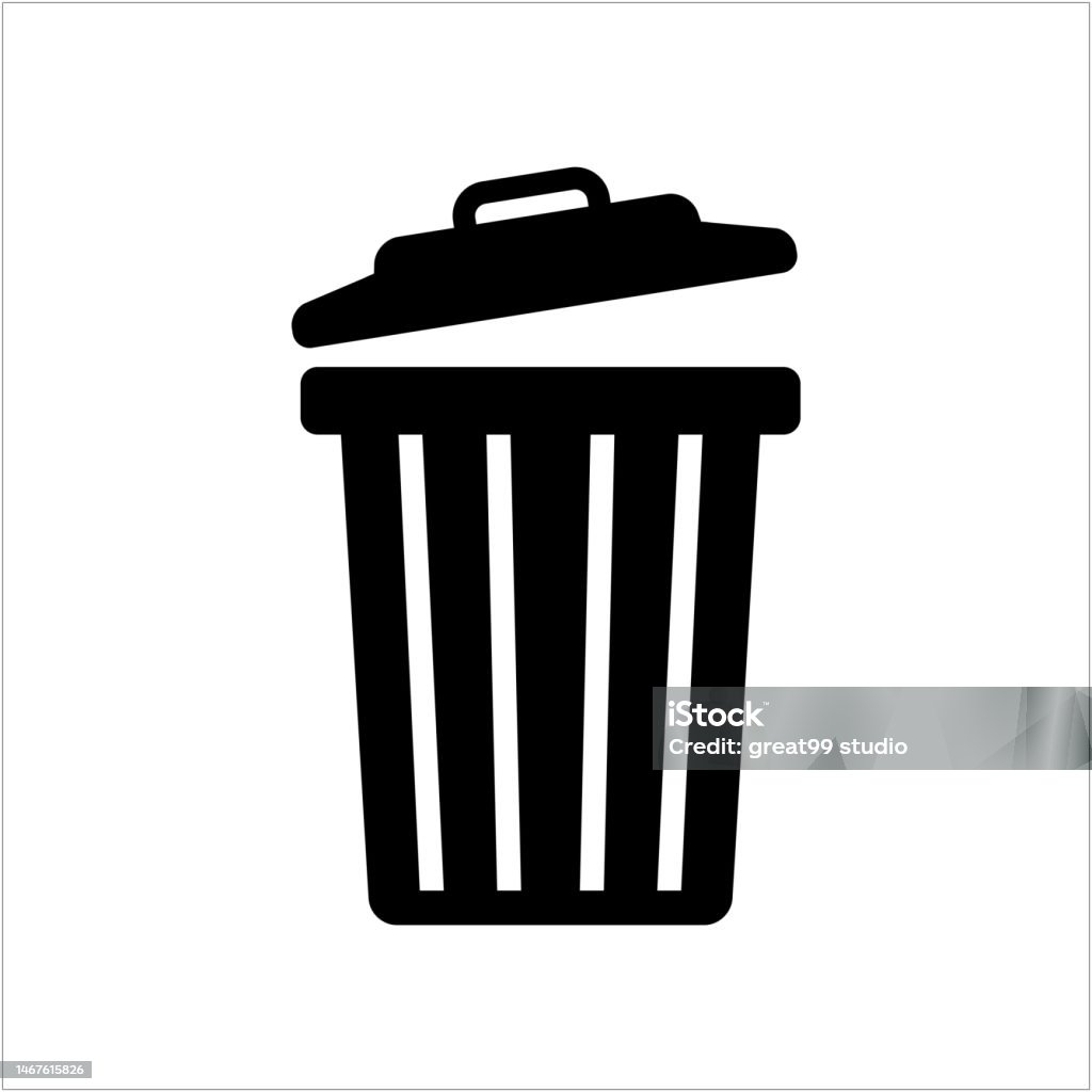 Simbol Garbage Trash Bin Sign Garbage Can Symbol Rubbish Container Sign Vector ...