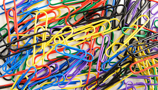 Colorful Paper Clips Everywhere stock photo