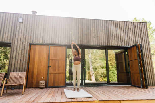 istock Good start of the day with stretching poses 1467622286