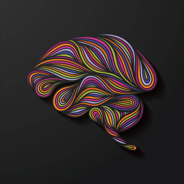 stockillustraties, clipart, cartoons en iconen met abstract human brain doodle - kleine hersenen