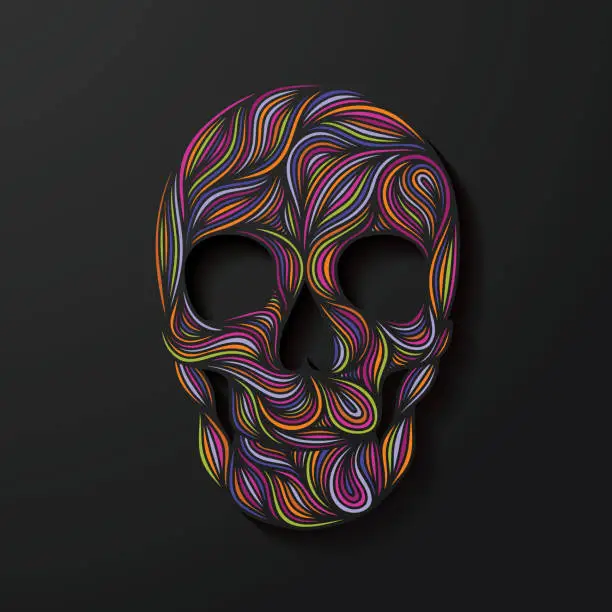 Vector illustration of Abstract human skull