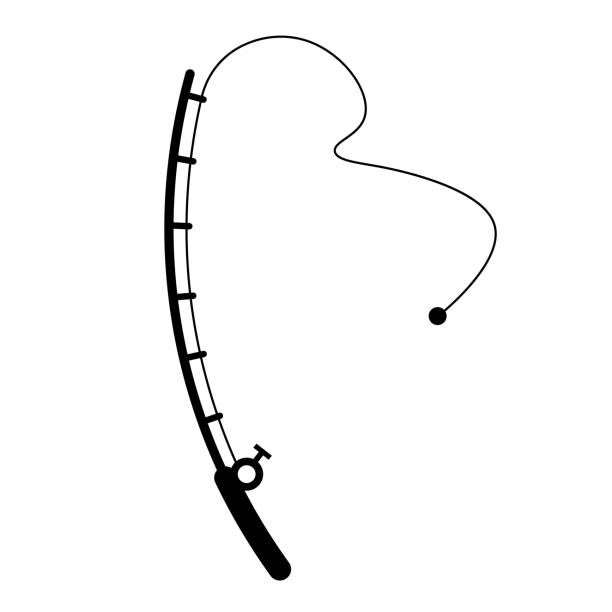 ikon siluet memancing. pancing. vektor. - pancing ilustrasi stok