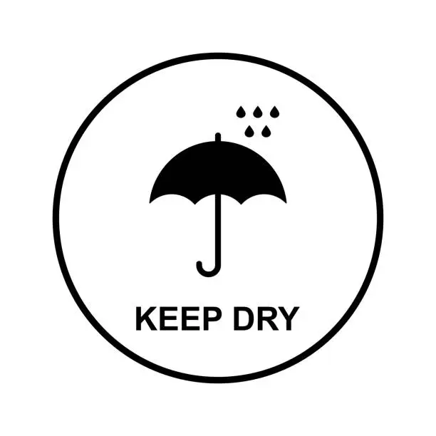 Vector illustration of keep dry packaging with umbrella icon vector