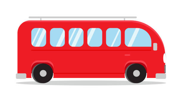 ilustraciones, imágenes clip art, dibujos animados e iconos de stock de diseño vectorial de dibujos animados de autobús escolar aislado sobre fondo blanco - shuttle bus vector isolated on white bus