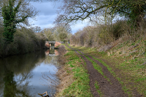 Avon Canal in rural countryside in England