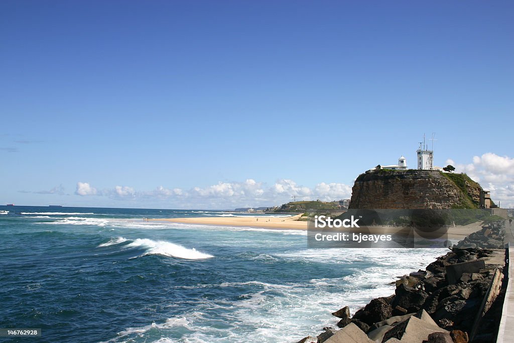 Nobbys Farol-Newcastle na Austrália - Royalty-free Praia Foto de stock